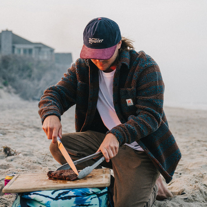 Howler Unstructured Snapback Hat Howler Script Navy/Burgundy