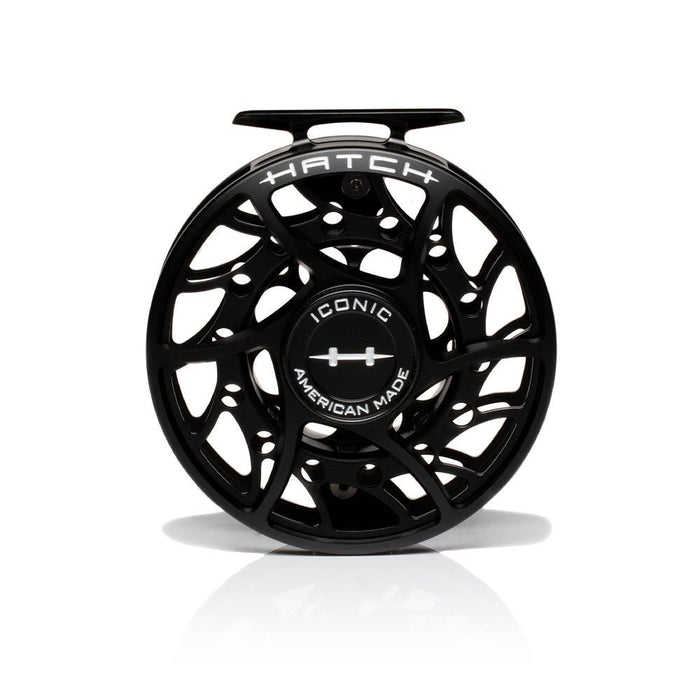 Hatch Iconic 9 Plus Mid Arbor Fly Reel - Black/Silver